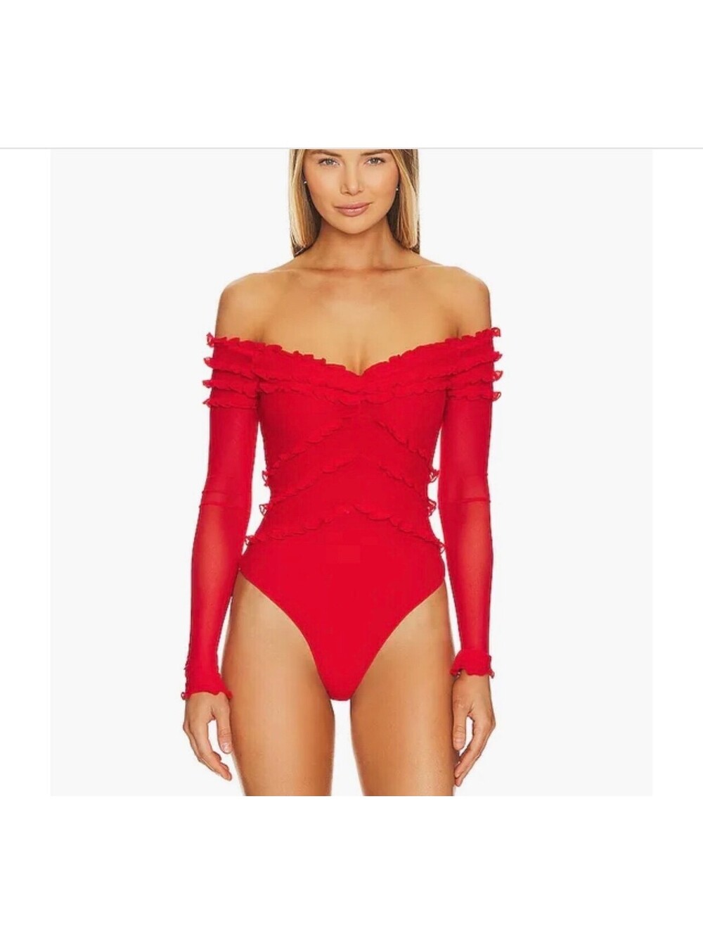 MAJORELLE Elise Bodysuit in red